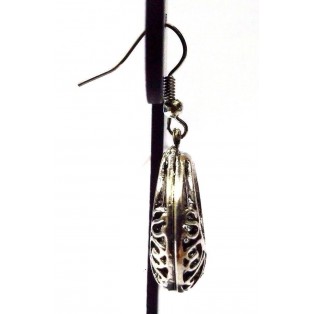 Silver Oxidized Earring Jhumka Jhumki Ethnic Jewelry Hook Drop Dangle Long EA250